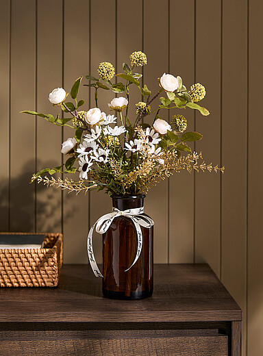 Le bouquet de fleurs vase ambr&eacute;