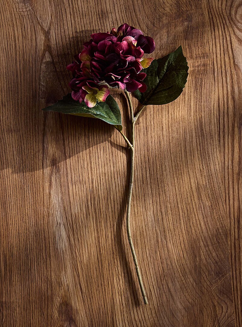 Artificial burgundy hydrangea branch product image 2