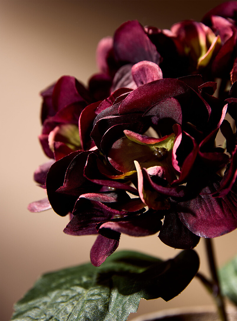 Artificial burgundy hydrangea branch product image 3