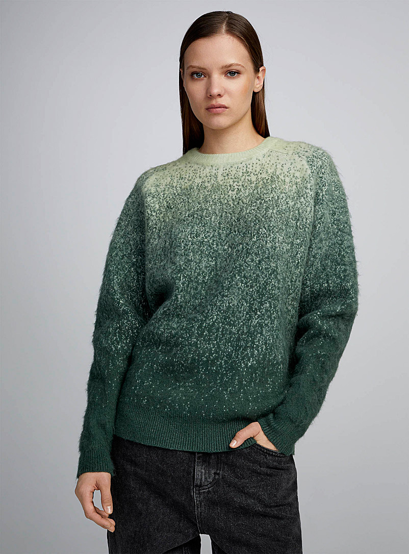 Taikan Patterned Green Pixelized green sweater for women