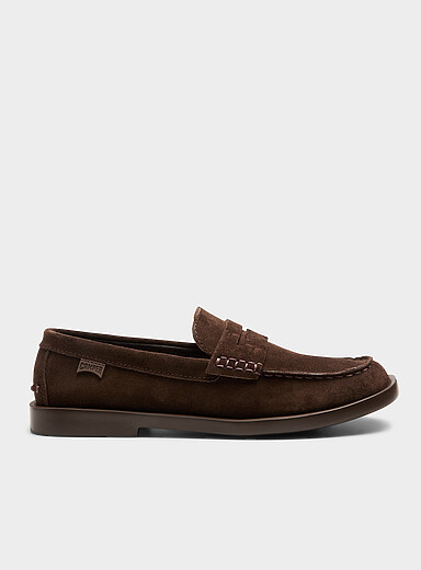 Don brown suede penny loafers Men