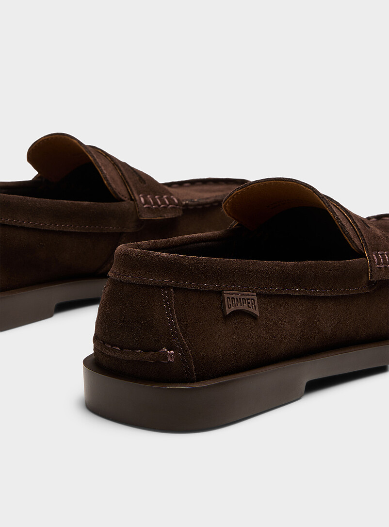 Camper: Le fl&acirc;neur penny Don su&egrave;de marron Homme Chocolat - Espresso pour homme