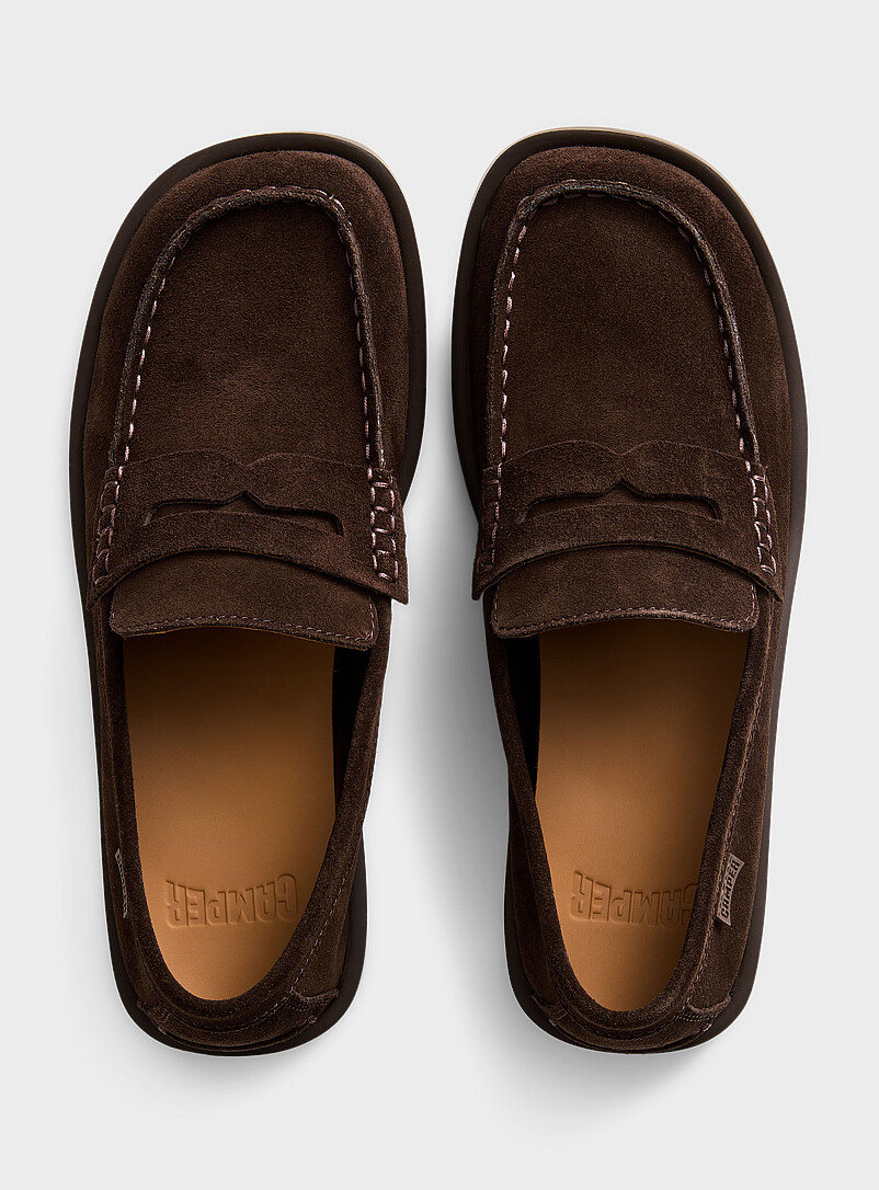 Camper: Le fl&acirc;neur penny Don su&egrave;de marron Homme Chocolat - Espresso pour homme