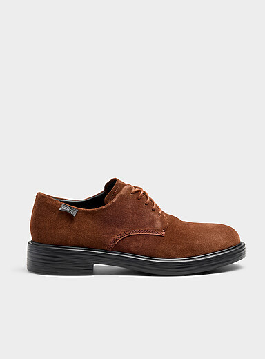 Camper Chocolate/Espresso Brown suede Dean derby shoes Men for men