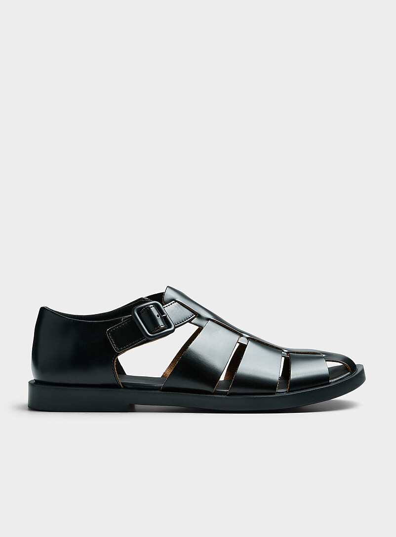 Don black leather sandals Men product image 2