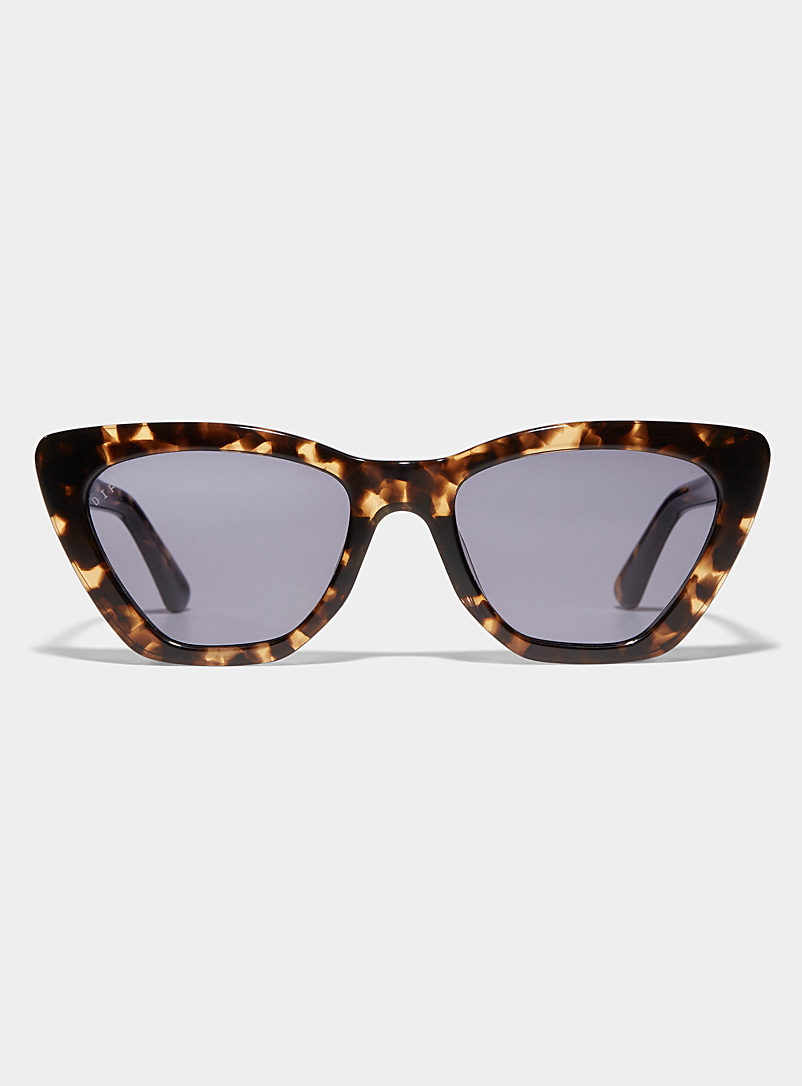 DIFF: Les lunettes de soleil rectangulaires Camila Brun pâle-taupe pour femme