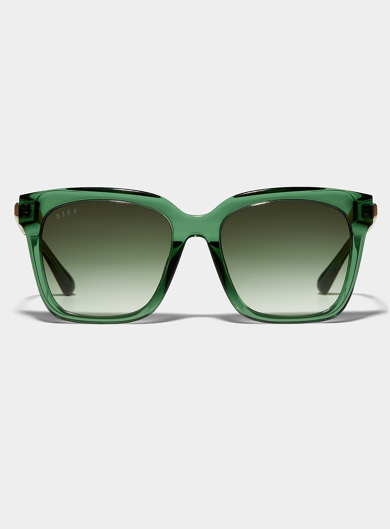Diff Bella Square Sunglasses In Green