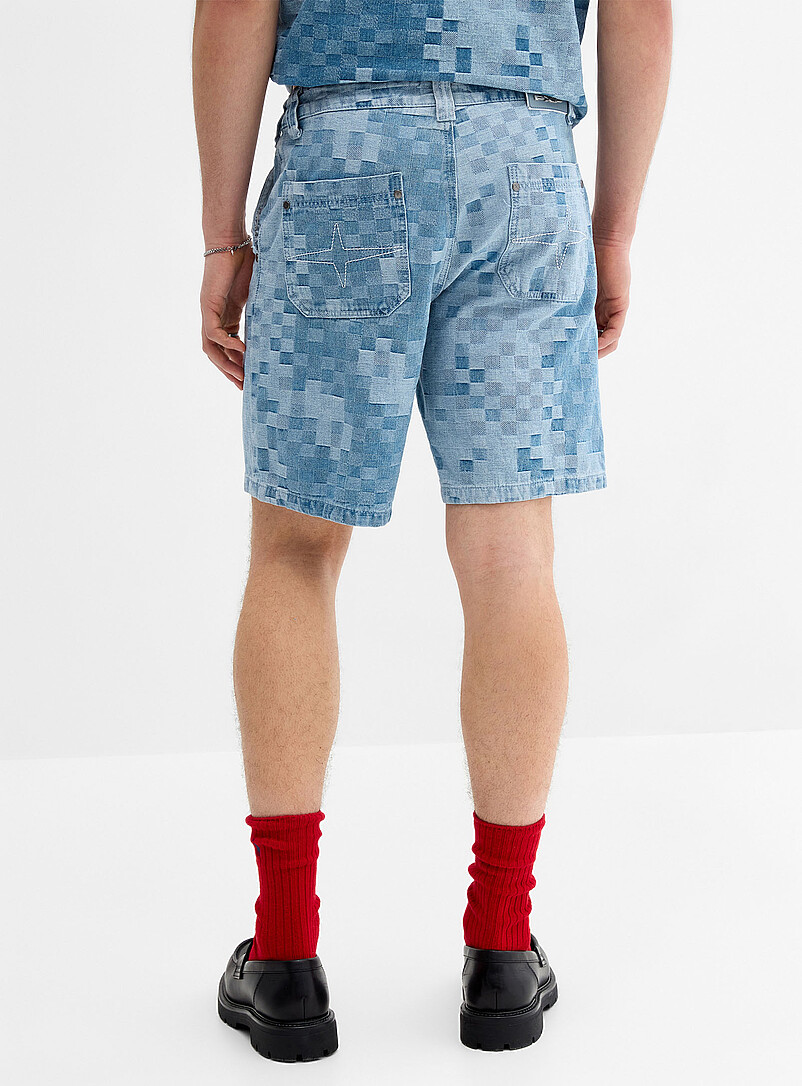 Pixelated checkerboard denim short | Project X Paris | Shop Men's