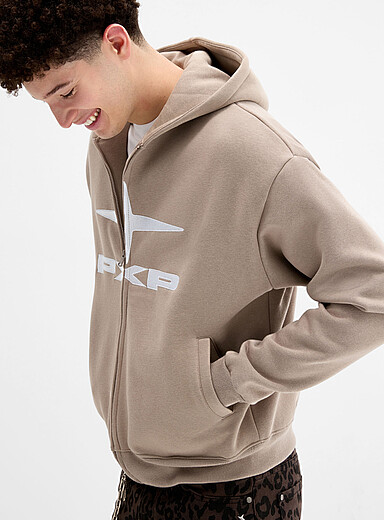 Star logo zip-up hoodie