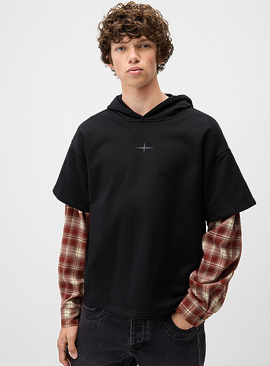 Shirt-sleeve fooler hoodie