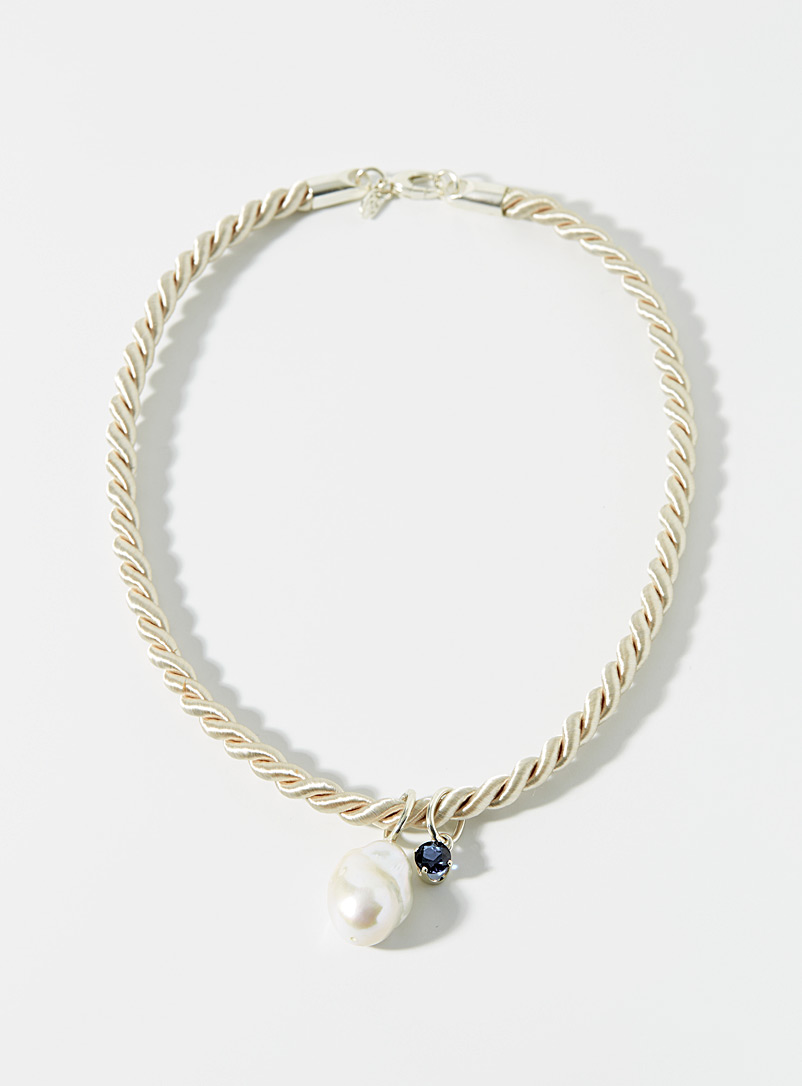 Wolf Circus: Le collier corde XL Lorenza Bleu à motifs pour femme