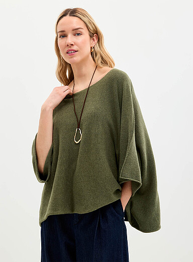 Oversized boxy-fit boat-neck sweater <b>Exclusive collection from Italy</b>