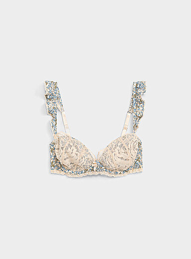 For Love & Lemons: Le plongeant dentelle et fleurs Primrose Bleu &agrave; motifs pour 