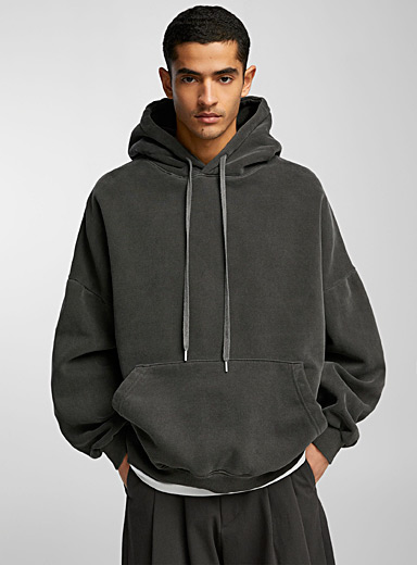 Le 31 Charcoal Faded hoodie for men