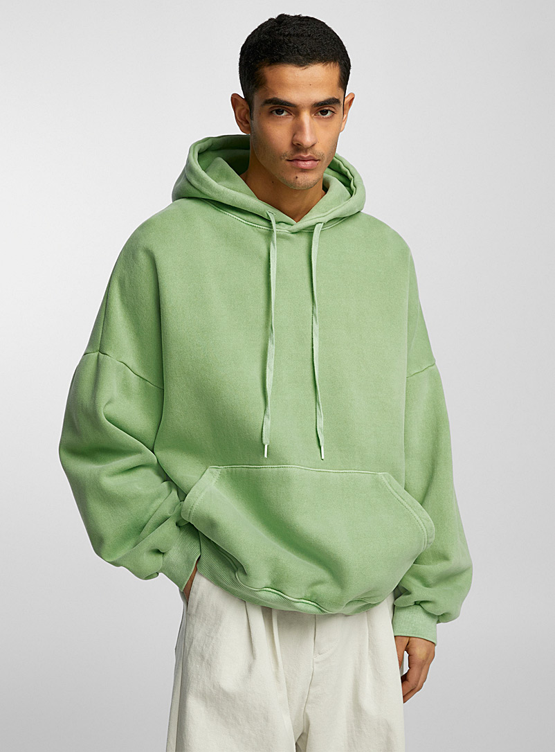 Le 31 Green Faded hoodie for men