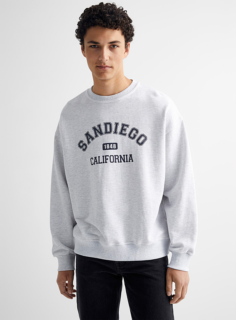 Le 31 Light Grey San Diego sweatshirt for men