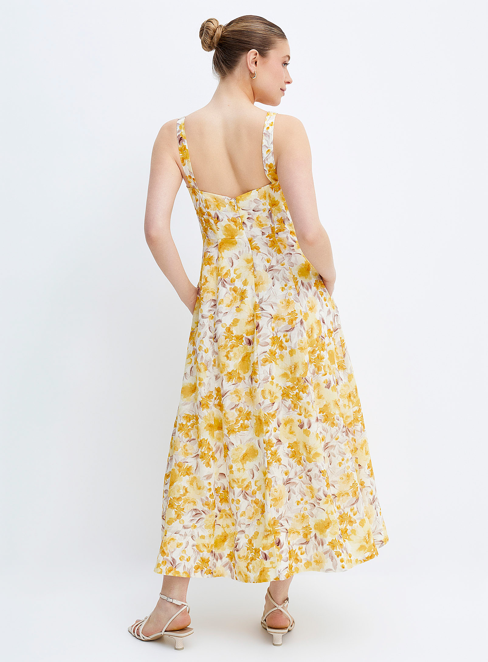 Bardot - La robe bustier fleurs ensoleillées
