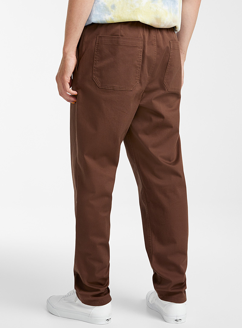 Djab Brown Elastic-waist workwear pant Brooklyn fit - Tapered for men