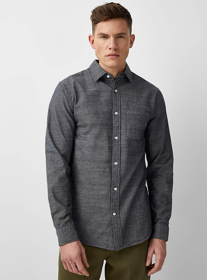 Le 31 Blue Chambray shirt Comfort fit for men