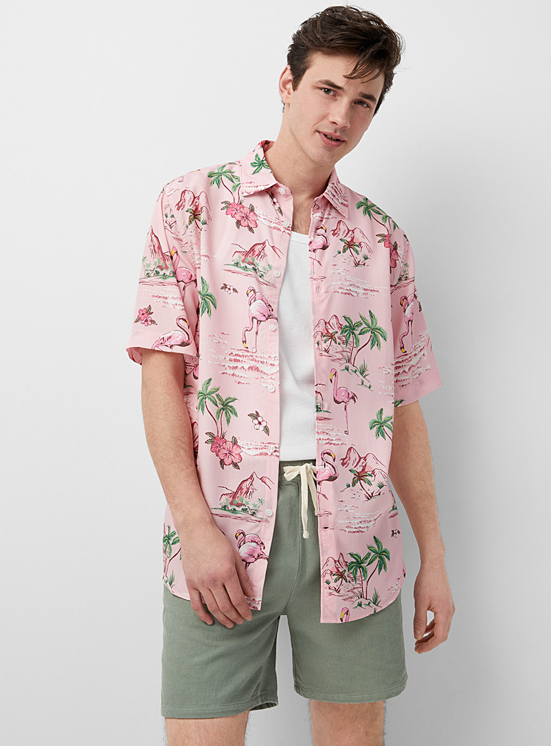 Le 31 Pink Soft tropical shirt Comfort fit for men