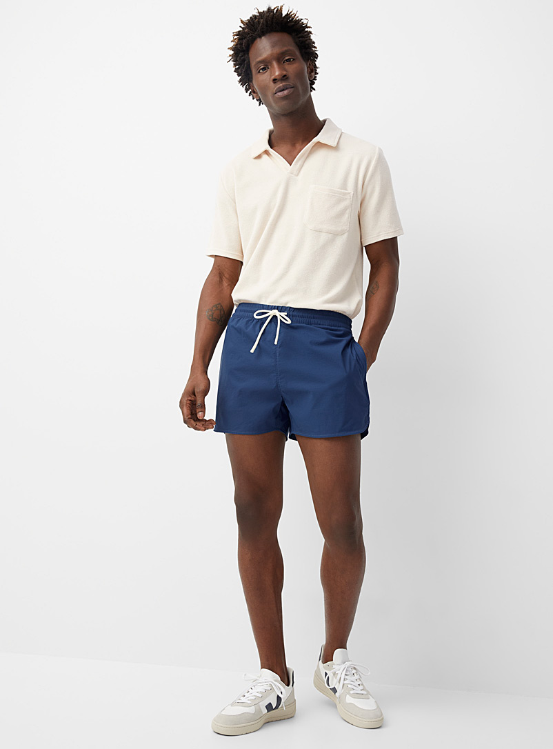 Le 31 Blue Stretch fabric colourful short for men