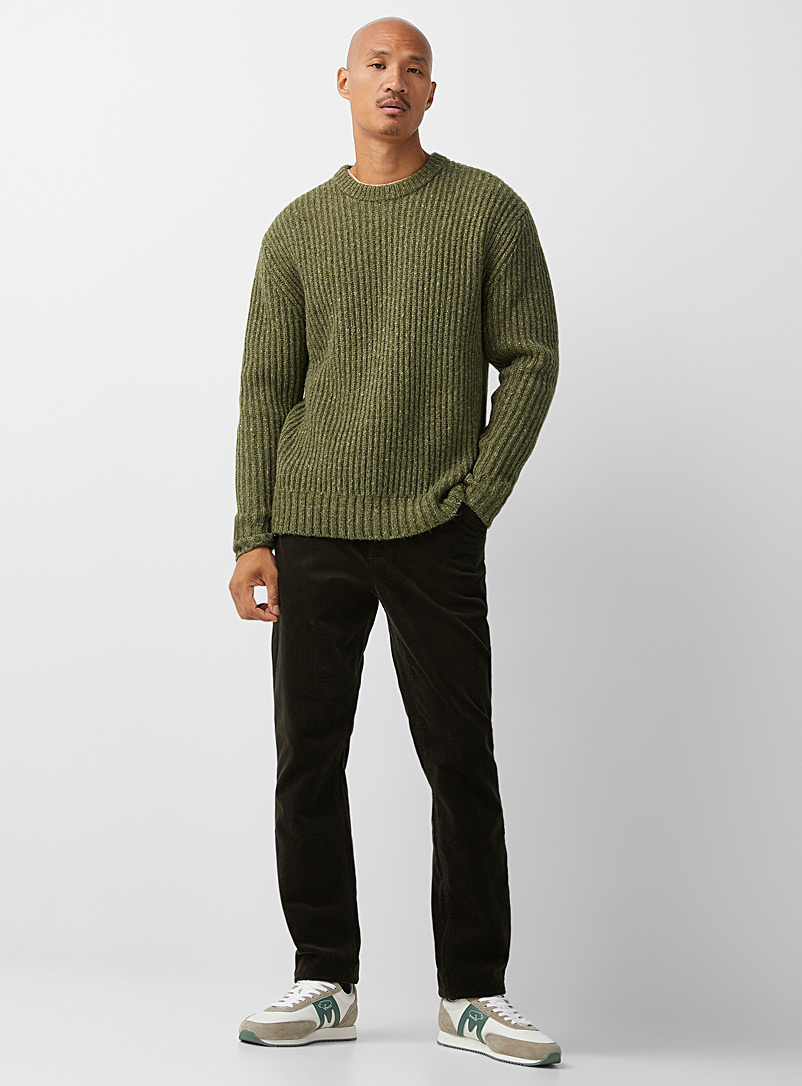 Le 31: Le pantalon velours côtelé 5 poches Coupe Stockholm - Étroite Vert pour homme