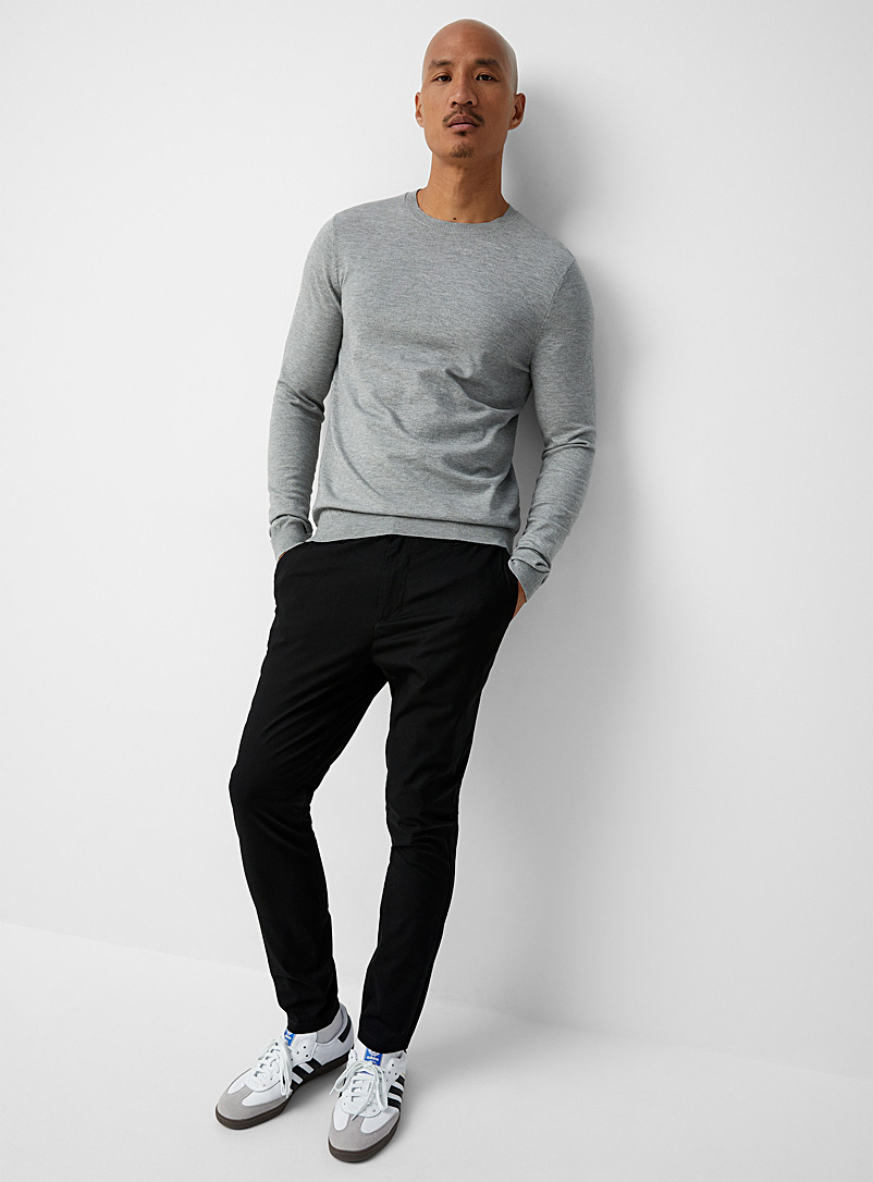 Le 31 Black Textured chinos Tokyo fit - Skinny for men