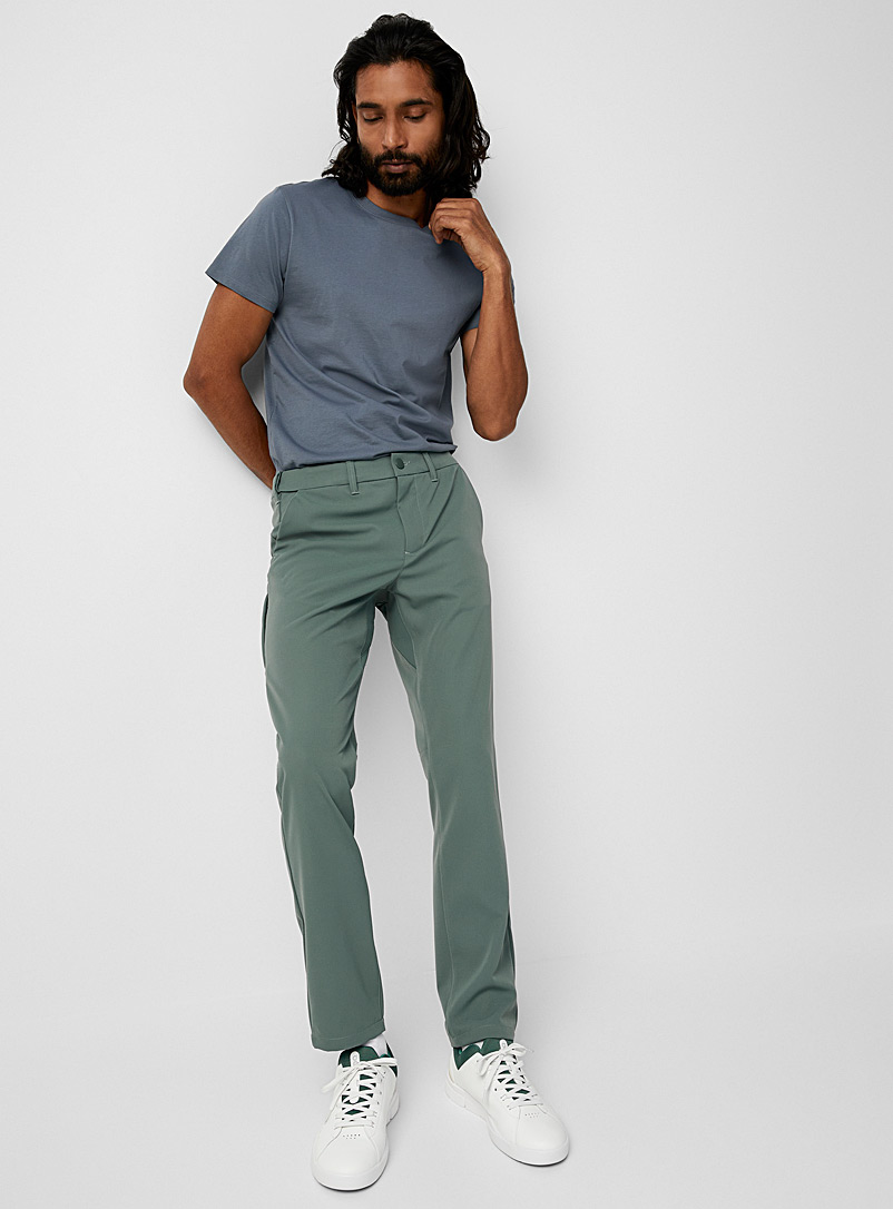 Le 31 Pine/Bottle Green Techno twill chinos Stockholm fit - Slim <b>Innovation collection</b> for men