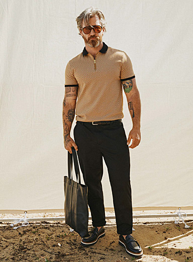 Ambassador Yellow Flat Front Trousers - Lowes Menswear