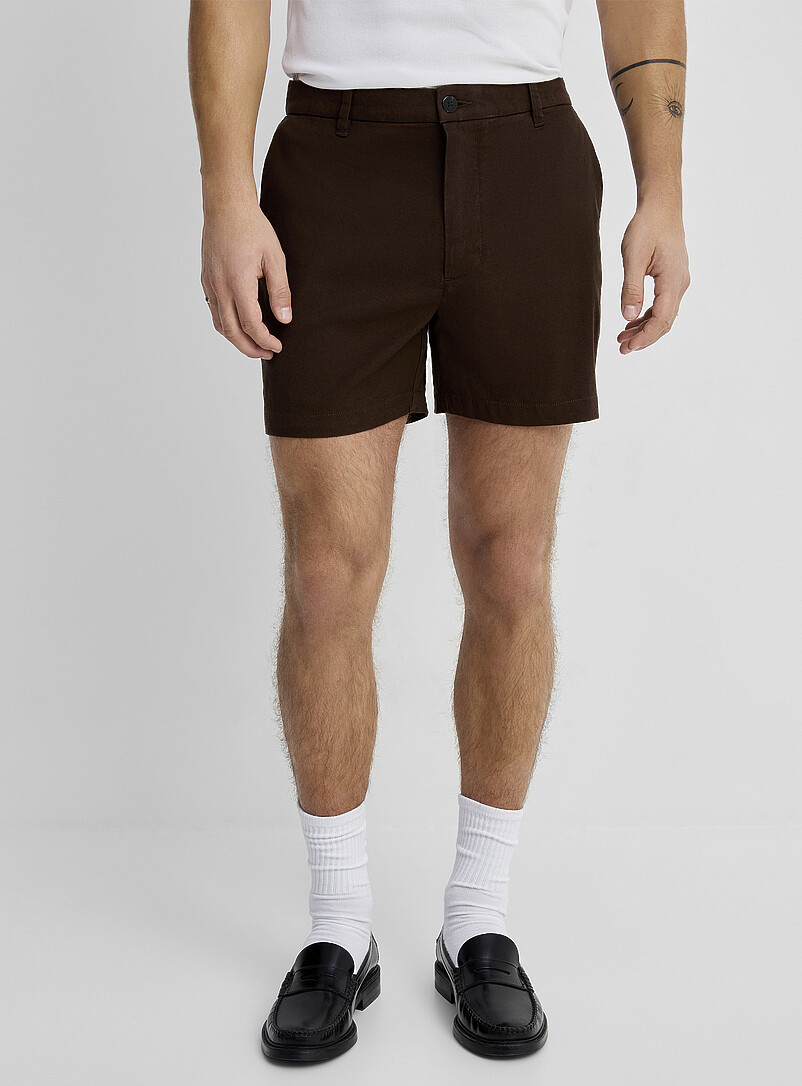 Le 31 Navy/Midnight Blue Stretch chino short <b>Inseam: 5" (13 cm)</b> for men