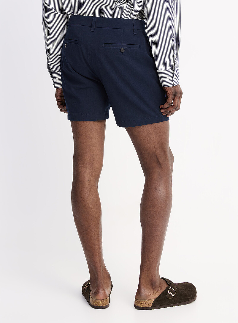 Le 31 Navy/Midnight Blue Stretch chino short <b>Inseam: 5" (13 cm)</b> for men