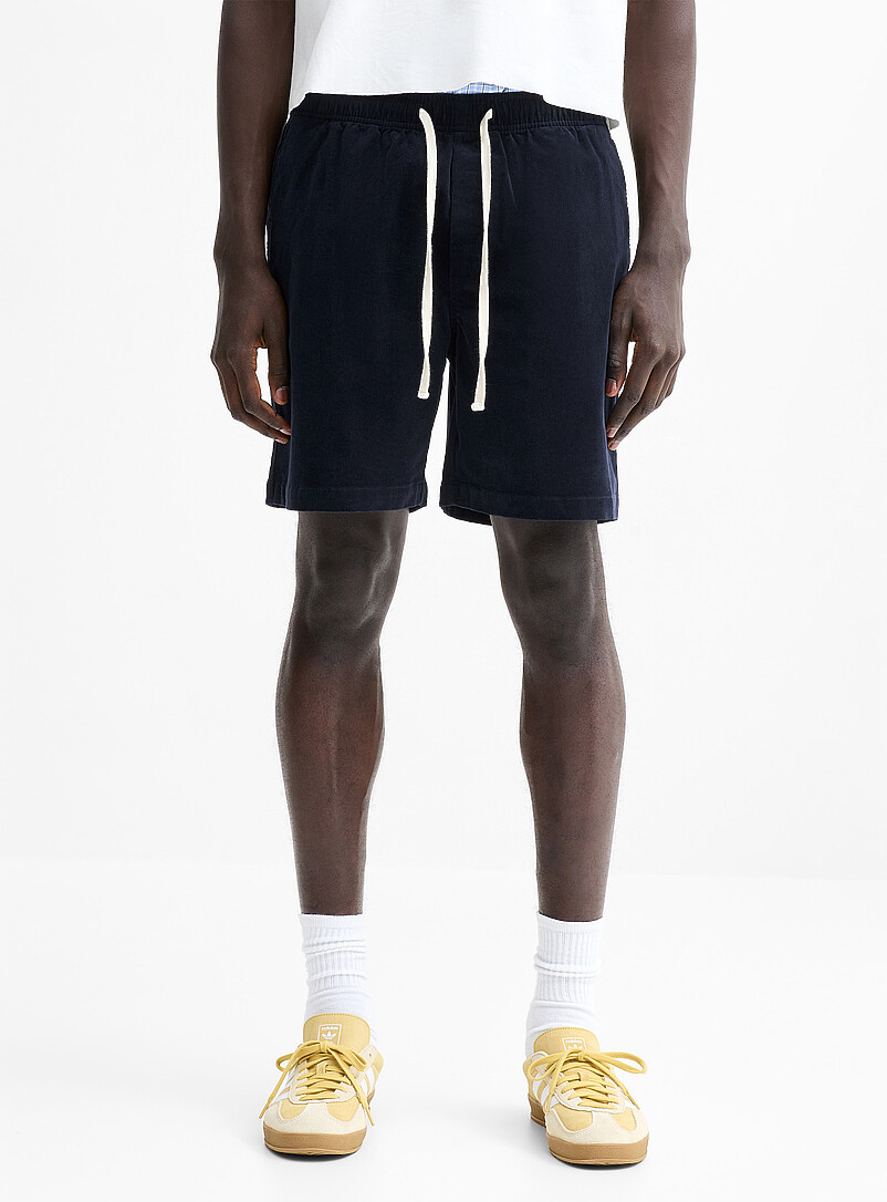 Djab: Le short relax fin velours c&ocirc;tel&eacute; Ivoire - Beige cr&egrave;me pour homme