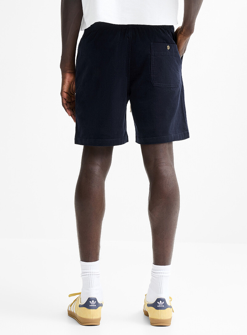 Djab: Le short relax fin velours c&ocirc;tel&eacute; Ivoire - Beige cr&egrave;me pour homme