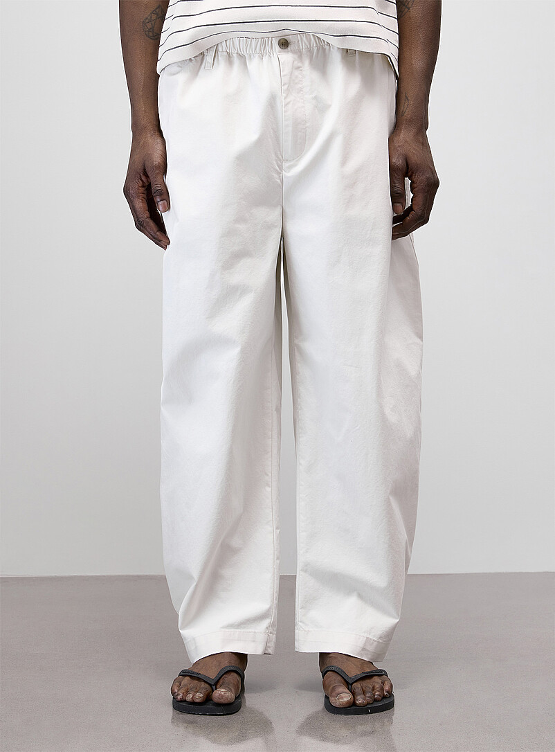 Le 31: Le pantalon taille &eacute;lastique toile color&eacute;e <b>Coupe Madrid - Ballon</b> Bleu marine - Bleu nuit pour homme