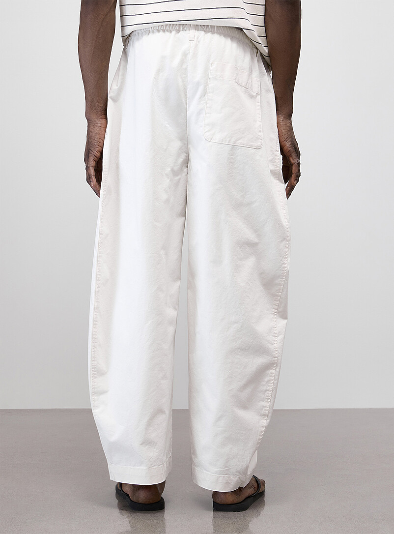 Le 31: Le pantalon taille &eacute;lastique toile color&eacute;e <b>Coupe Madrid - Ballon</b> Bleu marine - Bleu nuit pour homme