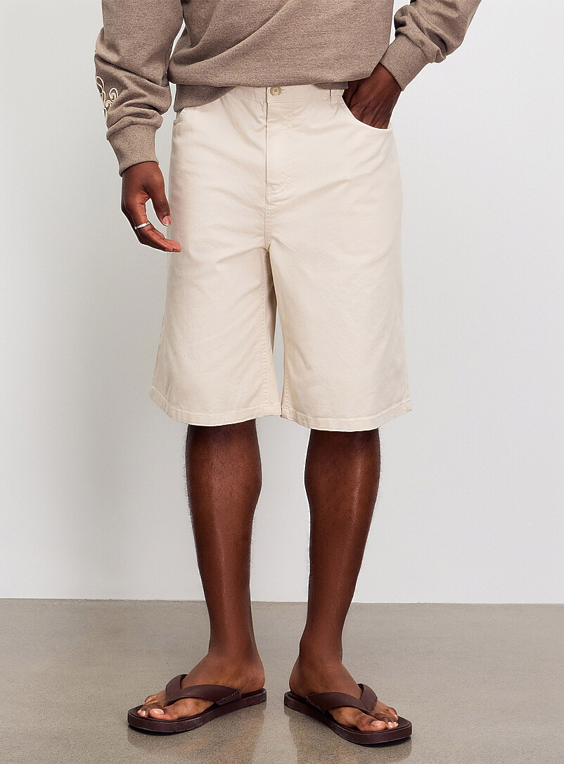 Le 31 Ivory Loose chino Bermudas <b>Inseam: 11" (28 cm)</b> for men