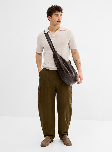 Touch of linen cargo pant <b>Madrid fit - Barrel</b>