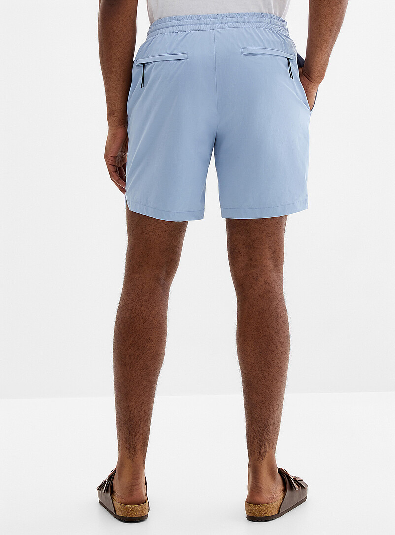 Le 31 Black Lightweight stretch nylon short <b>Inseam: 7" (18 cm)</b> for men