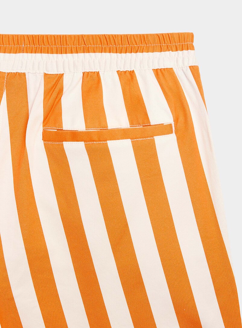 Le 31 Patterned Orange Parasol-stripe short <b>Inseam: 6" (15.5 cm)</b> for men
