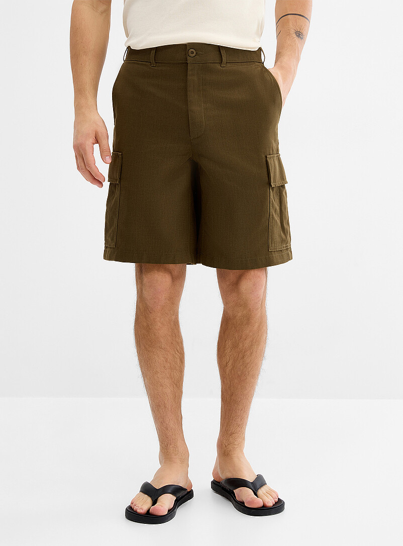 Le 31 Green Utility cargo Bermudas <b>Inseam: 10" (26 cm)</b> for men