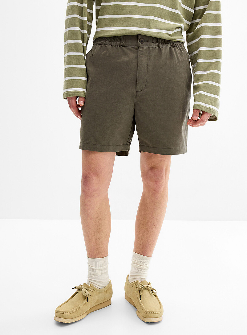 Djab: Le short nautique 6" coton recycl&eacute; <b>Coupe r&eacute;guli&egrave;re</b> Kaki - Sauge - Olive pour homme