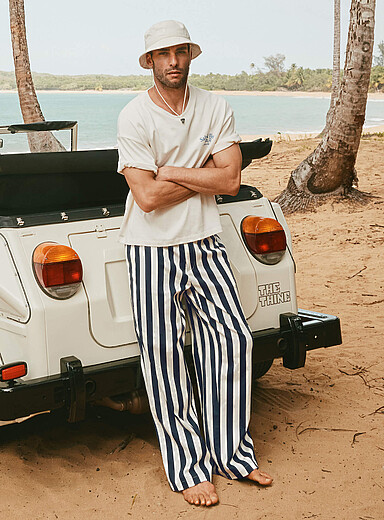 Le pantalon rayures parasol <b>Coupe ample</b>
