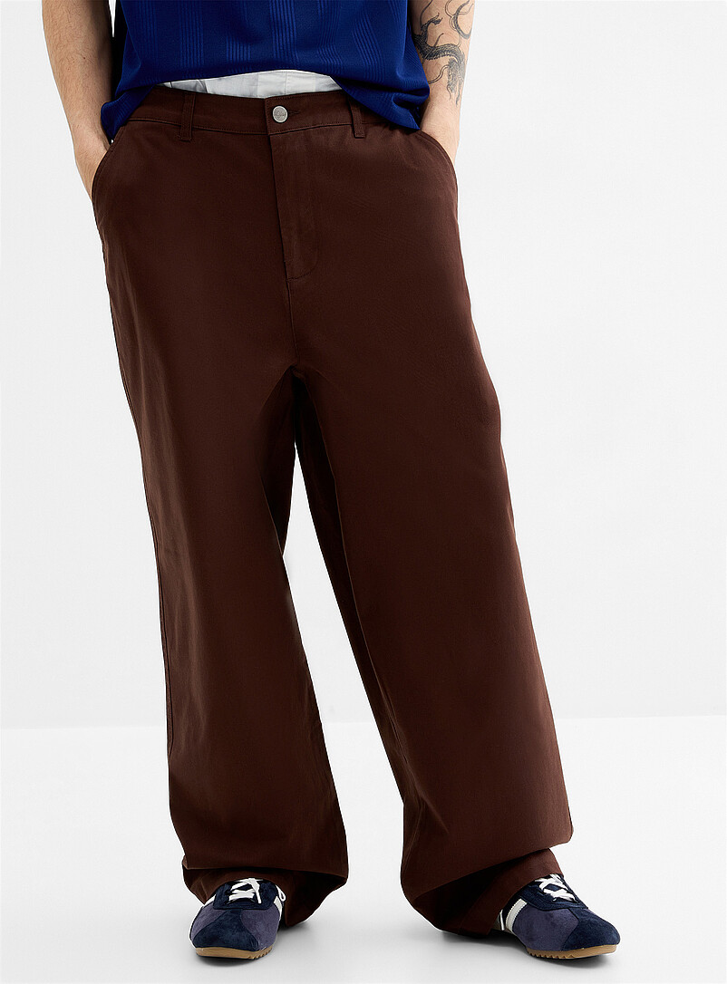 Djab Ivory/Cream Beige Stretch recycled cotton chinos <b>Camden fit - Baggy</b> for men