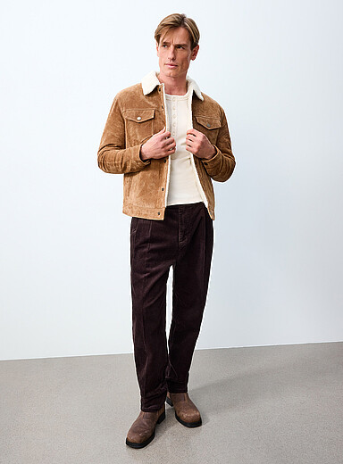 Corduroy pant <b>Reykjavik fit - Tapered with pleats</b>