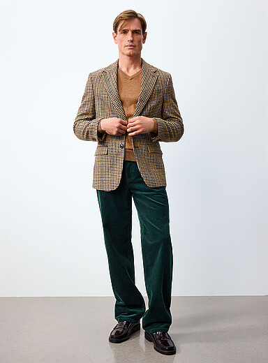 Le 31 Emerald Green Corduroy 5-pocket pant <b>New York fit - Straight</b> for men