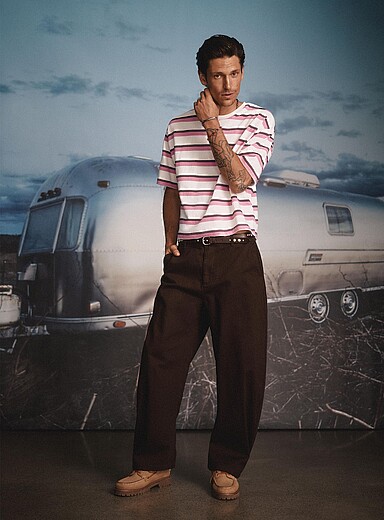 Velvety twill chinos <b>Madrid fit - Barrel</b>