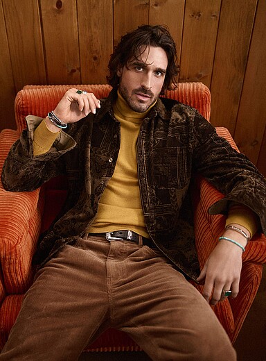 Paisley mosaic corduroy overshirt