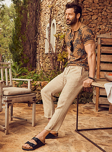 Comfort-waist pure linen pant | Le 31 
