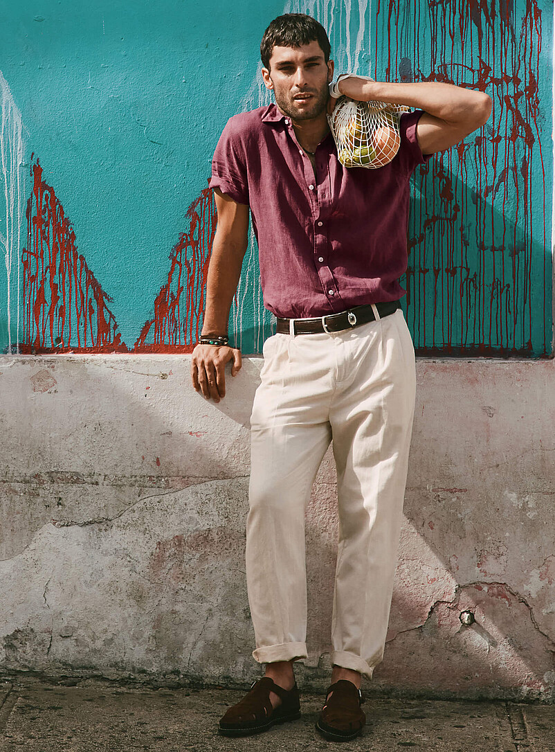 Cotton-Linen Pant Reykjavik Fit - Tapered With Pleats
