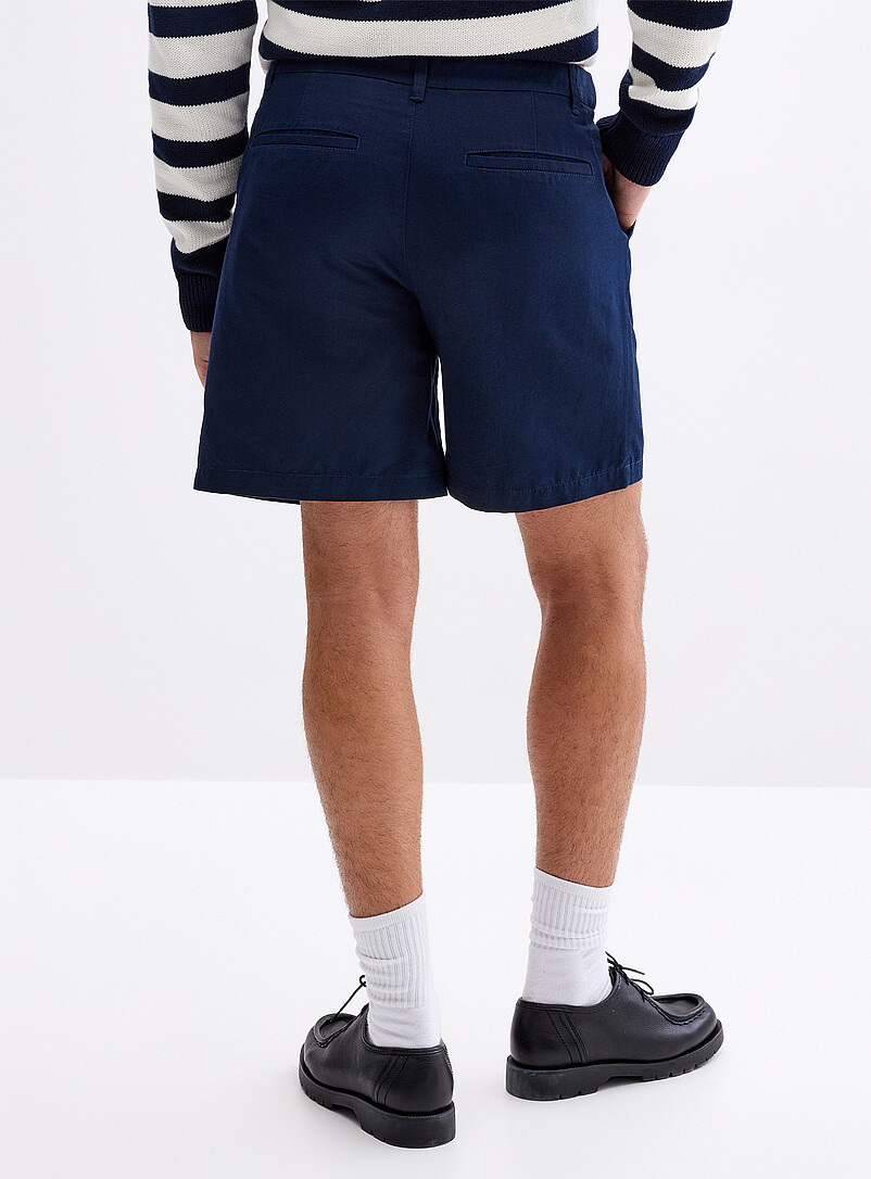 Pleated cotton-linen short Inseam: 7" (18 cm) product image 3